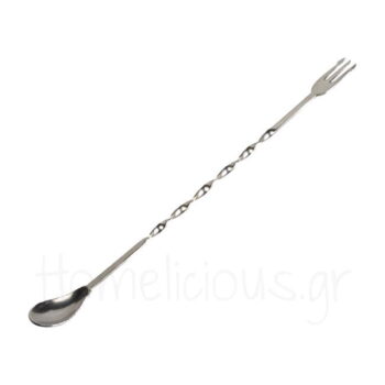 Bar Spoon Με Πιρούνι 24,5 Cm Inox Ασημί|aps Bar Supply | Homelicious.gr