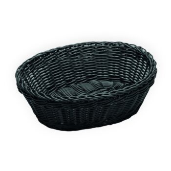 Ψωμιέρα Οβάλ [27x20|8 Cm] Rattan Μαύρο | Gtsa | Homelicious.gr